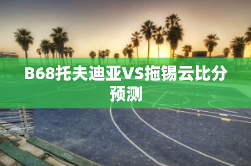 B68托夫迪亚VS拖锡云比分预测