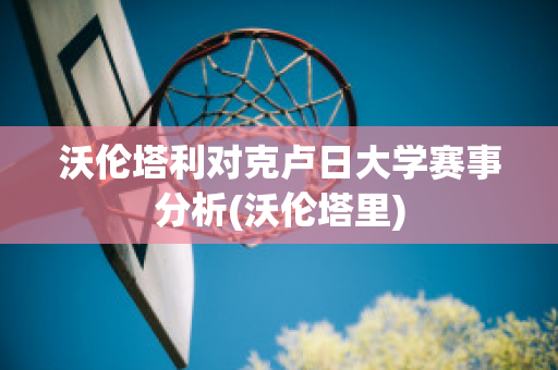 沃伦塔利对克卢日大学赛事分析(沃伦塔里)