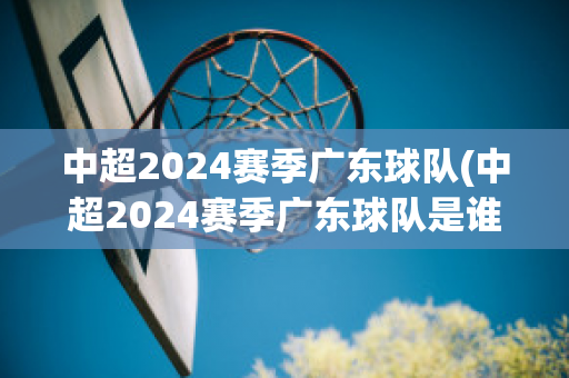 中超2024赛季广东球队(中超2024赛季广东球队是谁)