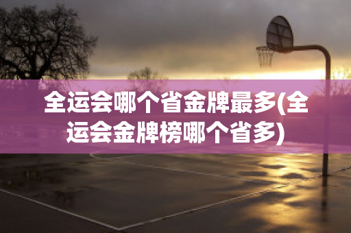 全运会哪个省金牌最多(全运会金牌榜哪个省多)