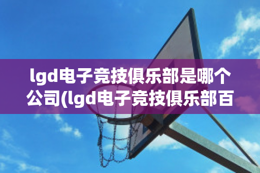 lgd电子竞技俱乐部是哪个公司(lgd电子竞技俱乐部百度百科)