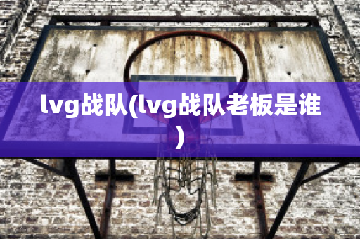 lvg战队(lvg战队老板是谁)