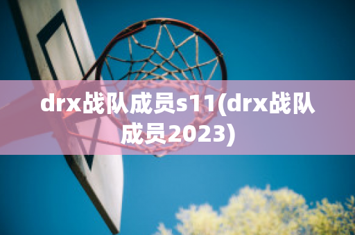 drx战队成员s11(drx战队成员2023)