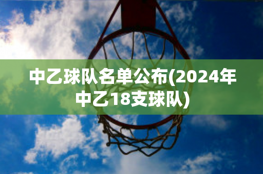 中乙球队名单公布(2024年中乙18支球队)