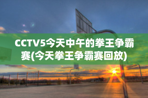 CCTV5今天中午的拳王争霸赛(今天拳王争霸赛回放)